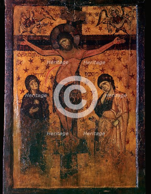 Byzantine icon of the Crucifixion. Artist: Unknown