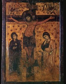 Byzantine icon of the Crucifixion