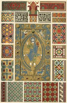 Byzantine incrusted enamel, marble mosaic, glass mosaic, (1898). Creator: Unknown