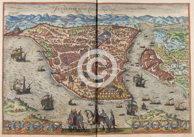 Byzantium. Constantinopolis (From: Civitates Orbis Terrarum), 1572. Artist: Hogenberg, Frans (1535-1590)