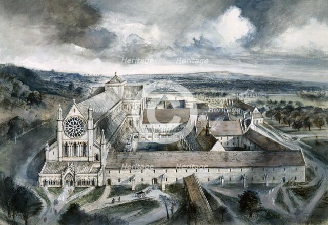 Byland Abbey, 1539, (c1960s). Artist: Alan Ernest Sorrell.