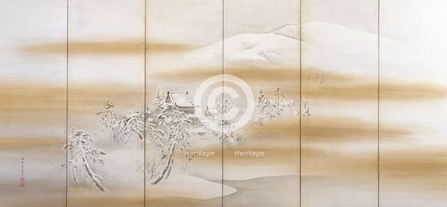 Byodo-in Temple in Winter, 1860-1870. Creator: Mori Kansai.