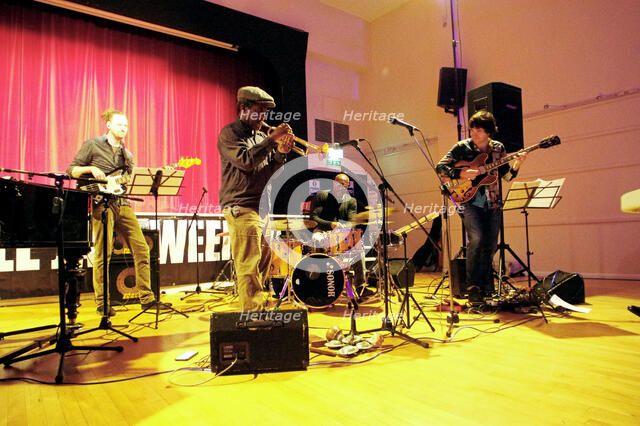 Byron Wallen 4 Corners, Battle Jazz Festival, Battle, East Sussex, July 2023. Creator: Brian O'Connor.