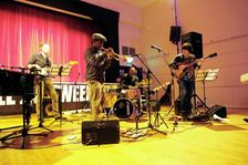 Byron Wallen 4 Corners, Battle Jazz Festival, Battle, East Sussex, July 2023. Creator: Brian O'Connor