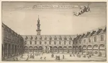 Byrsa Londinensis vulgo the Royal Exchange (Royal Exchange, London), ca. 1647. Creator: Wenceslaus Hollar