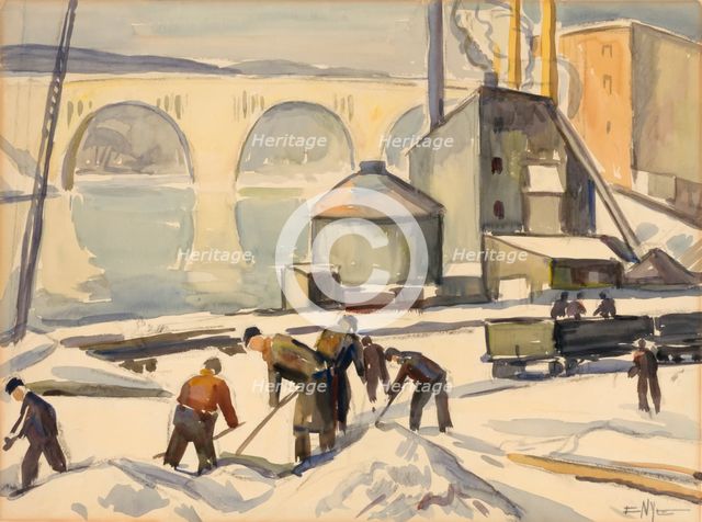 C.W.A. Worker at Key Bridge, n.d. Creator: Edgar Nye.