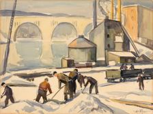 C.W.A. Worker at Key Bridge, n.d. Creator: Edgar Nye
