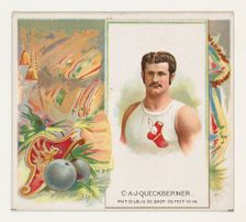 C.A.J. Queckberner, Shot Put, from World's Champions, Second Series (N43) for Allen & Gint..., 1888. Creator: Allen & Ginter