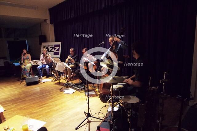 C Allard, E Dankworth, C Garrick, M Lockheart, A Dankworth and D Garcia, Watermill Jazz Club, 2014.  Artist: Brian O'Connor.