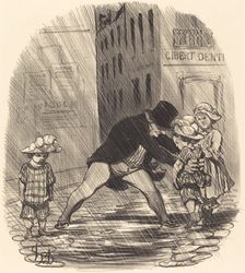 C'est bête d'avoir, en hiver, des enfans si beaux que ça!..., 1851-1852. Creator: Honore Daumier