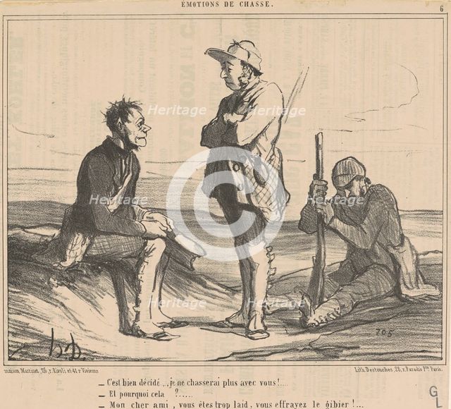 C'est bien décidé ... Je ne chasserai plus avec vous! ..., 19th century. Creator: Honore Daumier.