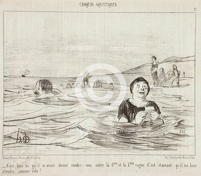 C'est bien ici qu'il m'avait..., 1853. Creator: Honore Daumier.