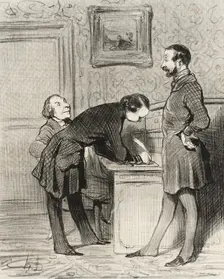 C'est bien parce que c'est votre ami..., 1845. Creator: Honore Daumier