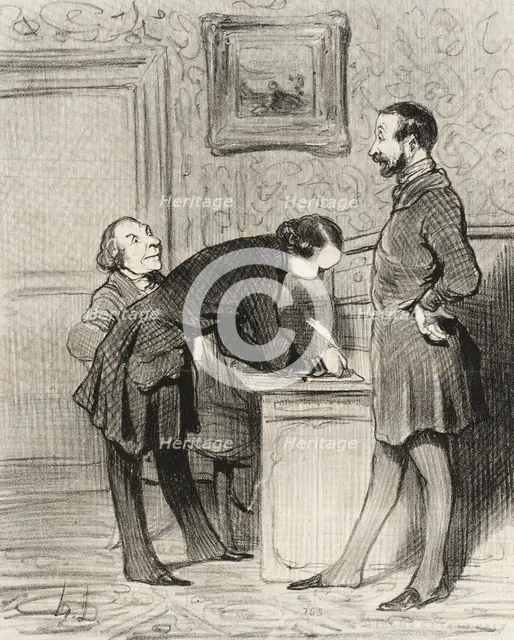 C'est bien parce que c'est votre ami..., 1845. Creator: Honore Daumier.