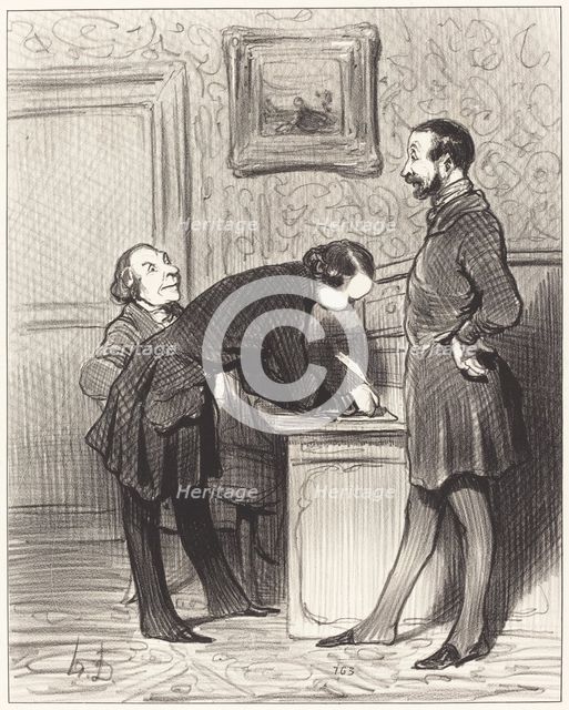 C'est bien parce que c'est votre ami..., 1845. Creator: Honore Daumier.