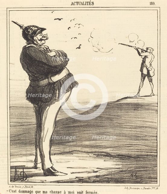 C'est dommage que ma chasse a moi soit fermée, 1867. Creator: Honore Daumier.