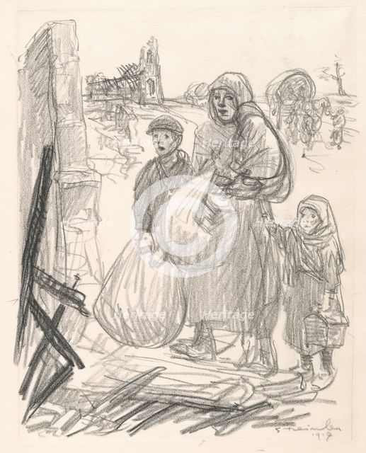 C'est ici, chez nous!, 1916. Creator: Theophile Alexandre Steinlen.