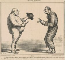 C'est pourtant bien fâcheux pour des jeunes-gens comme nous..., 19th century. Creator: Honore Daumier
