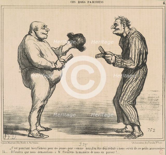 C'est pourtant bien fâcheux pour des jeunes-gens comme nous..., 19th century.  Creator: Honore Daumier.