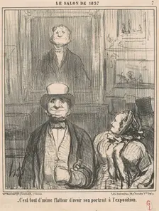 C'est tout d'même flatteur d'avoir son portrait à l'exposition, c1857. Creator: Honore Daumier