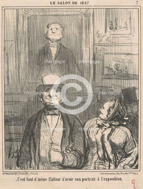 C'est tout d'même flatteur d'avoir son portrait à l'exposition, c1857. Creator: Honore Daumier.