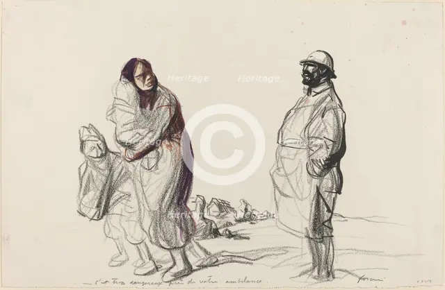 C'est trop dangereux près de votre ambulance, c. 1914/1919. Creator: Jean Louis Forain.