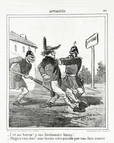 C'est une horreur! Je suis fonctionnaire Danois! --Plaignez vous donc! Nous faisons notre..., 1864. Creator: Cham