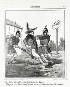 C'est une horreur! Je suis fonctionnaire Danois! --Plaignez vous donc! Nous faisons notre..., 1864. Creator: Cham