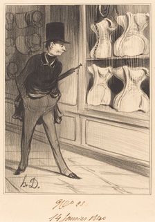 C'est unique! j'ai pris quatre tailles..., 1840. Creator: Honore Daumier