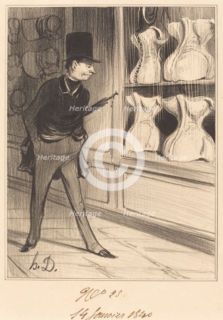 C'est unique! j'ai pris quatre tailles..., 1840. Creator: Honore Daumier.