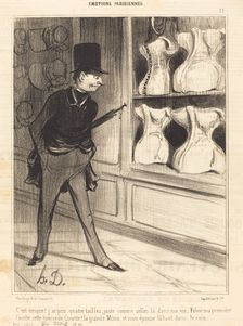 C'est unique! j'ai pris quatre tailles..., 1840. Creator: Honore Daumier