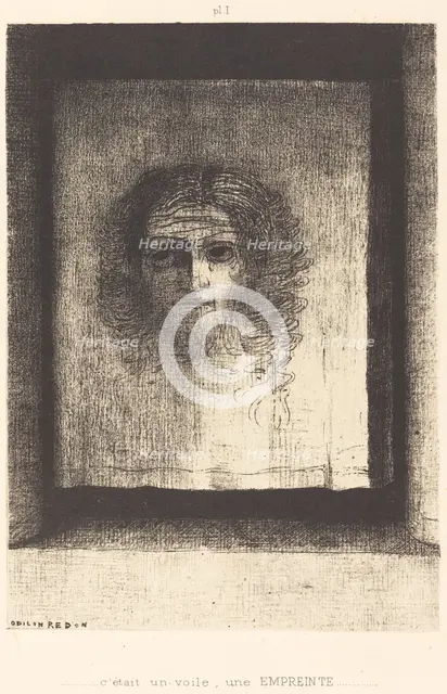 C'etait un voile, un empreinte (It was a veil, an imprint), 1891. Creator: Odilon Redon.