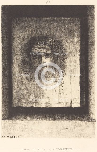 C'etait un voile, un empreinte (It was a veil, an imprint), 1891. Creator: Odilon Redon.