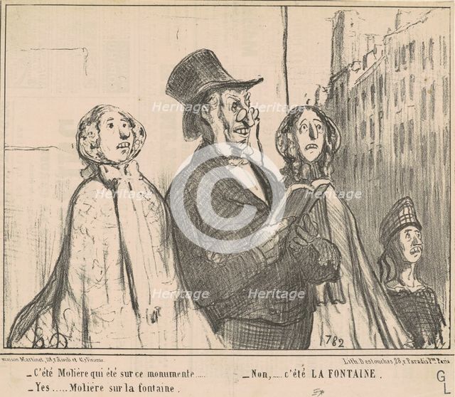 C'été Molière qui été sur ce monumente ..., 19th century.  Creator: Honore Daumier.