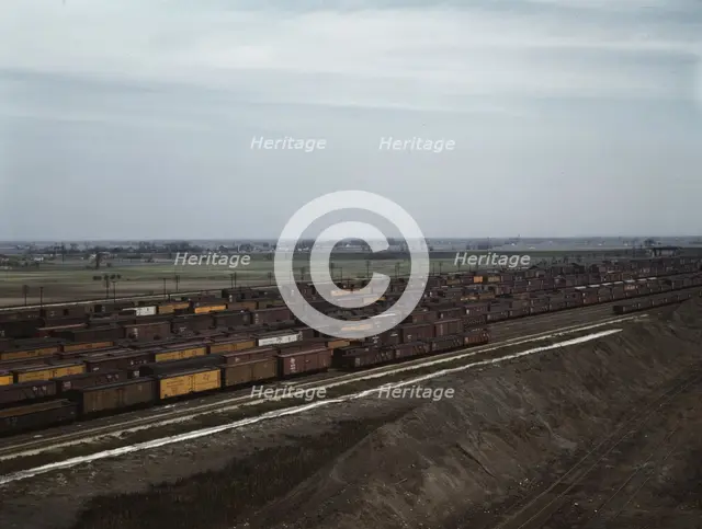 C. M. St. P. & P. R.R., general view of part of the yard, Bensenville, Ill., 1943. Creator: Jack Delano.