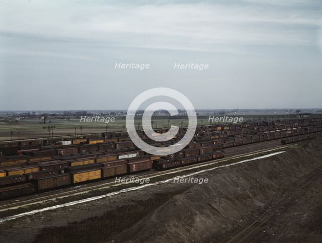 C. M. St. P. & P. R.R., general view of part of the yard, Bensenville, Ill., 1943. Creator: Jack Delano.