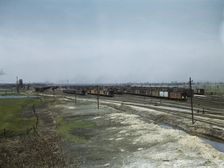 C. M. St. P. & P. R.R., general view of part of the yard, Bensenville, Ill., 1943. Creator: Jack Delano