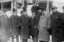 C.N. Chadwick, Chas. Straus, J.F. Galvin, Mayor Gaynor, J. Waldo Smith, R. Waldo, Thompson..., 1912. Creator: Bain News Service