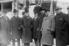 C.N. Chadwick, Chas. Straus, J.F. Galvin, Mayor Gaynor, J. Waldo Smith, R. Waldo, Thompson..., 1912. Creator: Bain News Service