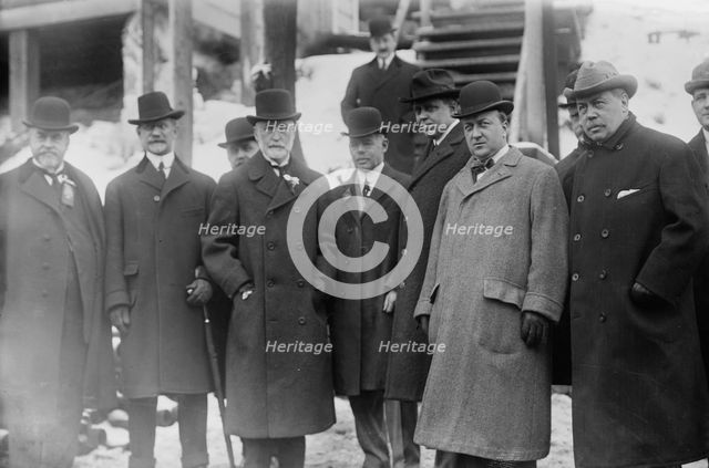 C.N. Chadwick, Chas. Straus, J.F. Galvin, Mayor Gaynor, J. Waldo Smith, R. Waldo, Thompson..., 1912. Creator: Bain News Service.