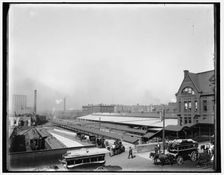 C. & N.W. (Chicago and North Western) Railway Station, Chicago, Ill., between 1880 and 1899. Creator: Unknown