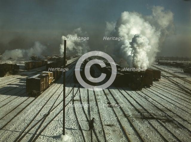 C & NW RR, a general view of a classification yard at Proviso Yard, Chicago, Ill., 1942. Creator: Jack Delano.