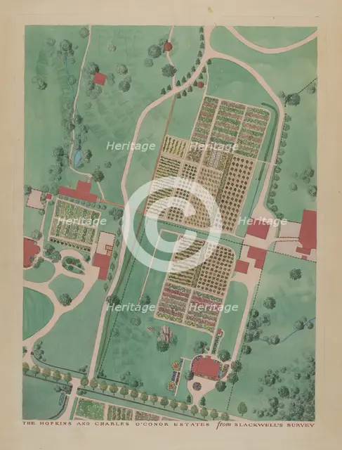 C. O'Connor and J.M. Hopkins Estate, c. 1936. Creators: Gilbert Sackerman, Helen Miller.