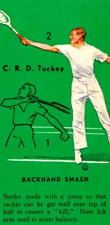 C. R. D. Tuckey - Backhand Smash c1935. Creator: Unknown