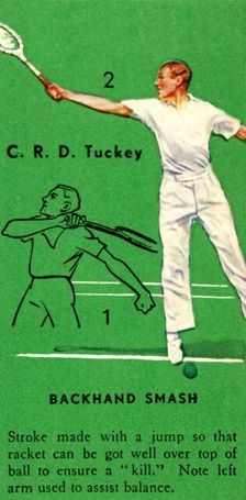 C. R. D. Tuckey - Backhand Smash c1935. Creator: Unknown