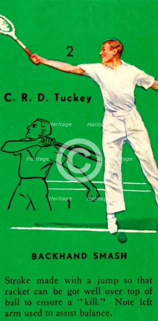 'C. R. D. Tuckey - Backhand Smash', c1935. Creator: Unknown.