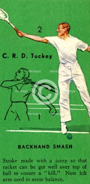 'C. R. D. Tuckey - Backhand Smash', c1935. Creator: Unknown.