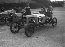 GN, AV and Deemster racing cars at the JCC 200 Mile Race, Brooklands, Surrey, 1921. Artist: Bill Brunell