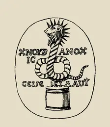 Gnostic intaglio depicting Chnoubis. Creator: Unknown artist