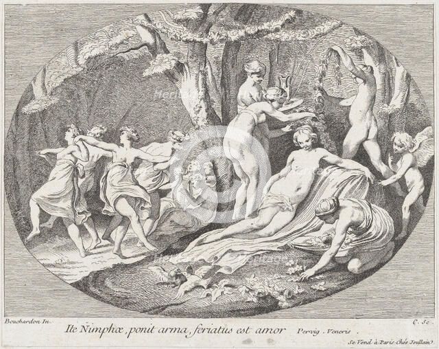 Go Nymphs, who lay down their arms, Love is resting!, 1730-60. Creator: Caylus, Anne-Claude-Philippe de.